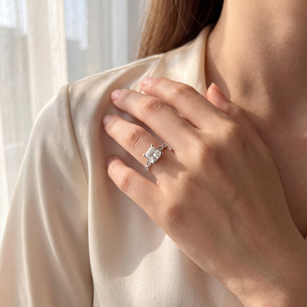 Vittoria Platinum Princess Cut Natural Diamond Ring – 1.75ct TDW