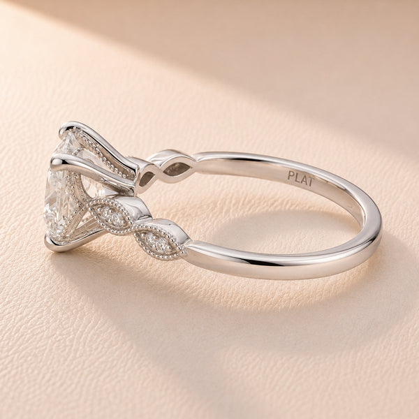 Vittoria Platinum Princess Cut Natural Diamond Ring – 1.75ct TDW