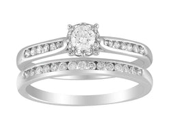 9ct White Gold 0.50Ct HI/I1 Diamond Ring Set