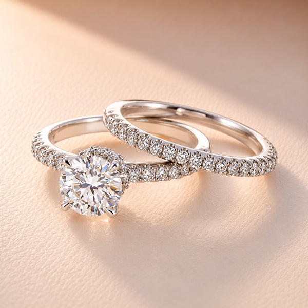 18ct White Gold 1.50ct F/VS2 Lab Grown Diamond Bridal Ring Set