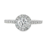 18ct White Gold Halo Lab Grown Diamond Ring 0.73ct D/VS2 Centre
