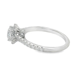 18ct White Gold Halo Lab Grown Diamond Ring 0.73ct D/VS2 Centre