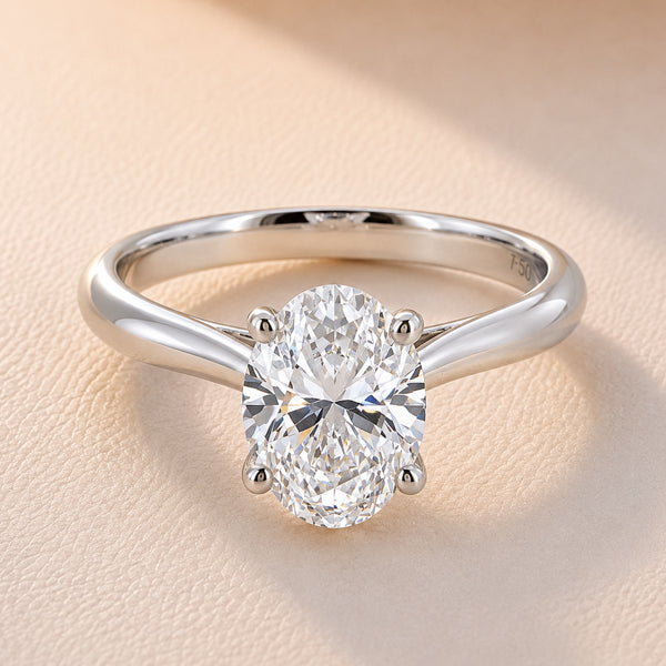 18ct White Gold 1.51ct D/VS1 Oval Lab Grown Diamond Ring