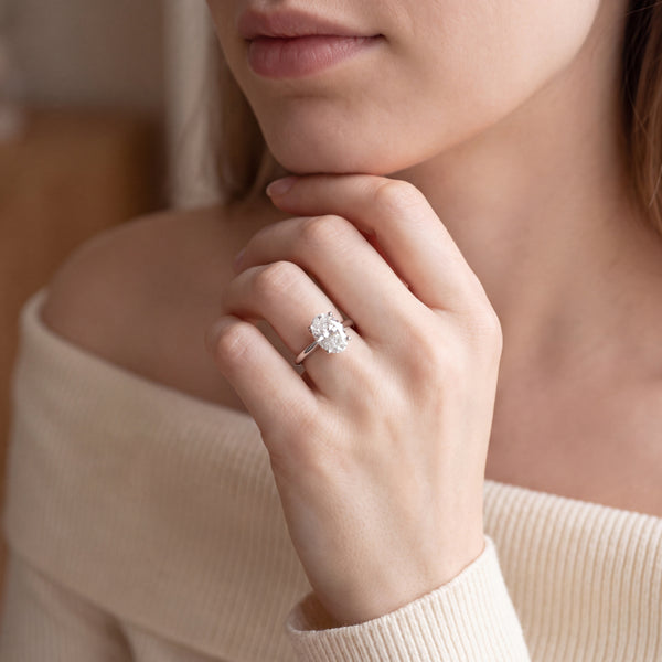 18ct White Gold 1.51ct D/VS1 Oval Lab Grown Diamond Ring