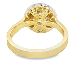 18ct Yellow Gold & Platinum Halo Ring 1.00ct Centre 1.50ct TDW