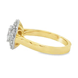 18ct Yellow Gold & Platinum Halo Ring 1.00ct Centre 1.50ct TDW