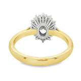 18ct Yellow Gold/Platinum 1.00ct Oval Diamond Cluster Ring 1.00ct