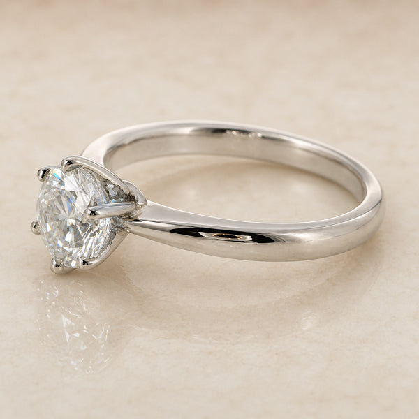 9ct White Gold Solitaire Round Brilliant Cut Lab Grown Diamond Ring 1.00ct