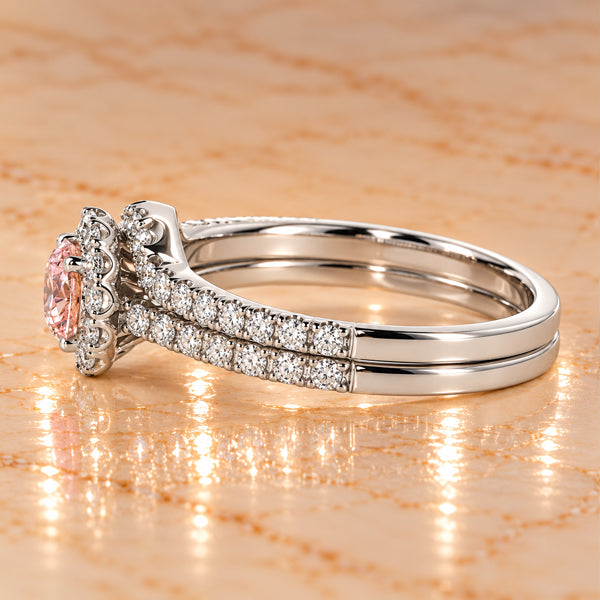 Lumina – 1.50ct Pink Lab-Grown Diamond Bridal Ring Set