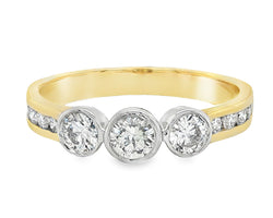 18ct Yellow/White Gold Diamond Ring 0.76ct