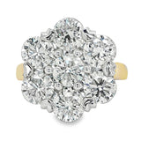 18ct Yellow/White Gold Diamond Cluster Ring 5.04ct
