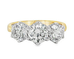 18ct Yellow/White Gold Three Diamond Ring 3.00ct