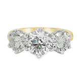 18ct Yellow/White Gold Diamond Trilogy Ring 4.02ct