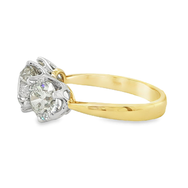 18ct Yellow/White Gold Diamond Trilogy Ring 4.02ct