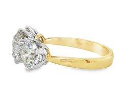 18ct Yellow/White Gold Diamond Trilogy Ring 4.02ct
