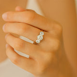 18ct Yellow/White Gold Diamond Trilogy Ring 4.02ct