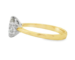 18ct Yellow/White Gold Solitaire Diamond Ring 1.50ct
