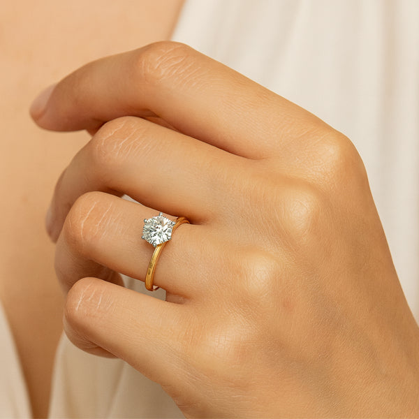 18ct Yellow/White Gold Solitaire Diamond Ring 1.50ct