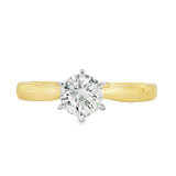 18ct Yellow/White Gold Solitaire Diamond Ring 0.70ct