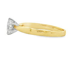 18ct Yellow/White Gold Solitaire Diamond Ring 0.70ct