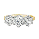 18ct Yellow/White Gold Diamond Trilogy Ring 3.01ct