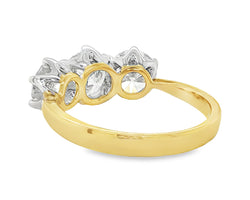 18ct Yellow/White Gold Diamond Trilogy Ring 3.01ct