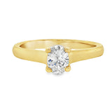10ct Yellow Gold 0.42ct Oval Lab Grown Diamond Ring F/VVS2