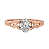 9ct Rose Gold 0.42ct Oval Lab Grown Diamond Ring F/VVS2
