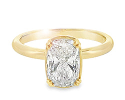 DOMINIQUE - 18ct Yellow Gold 2.01ct Rectangular Cushion Cut Lab Grown Diamond Ring
