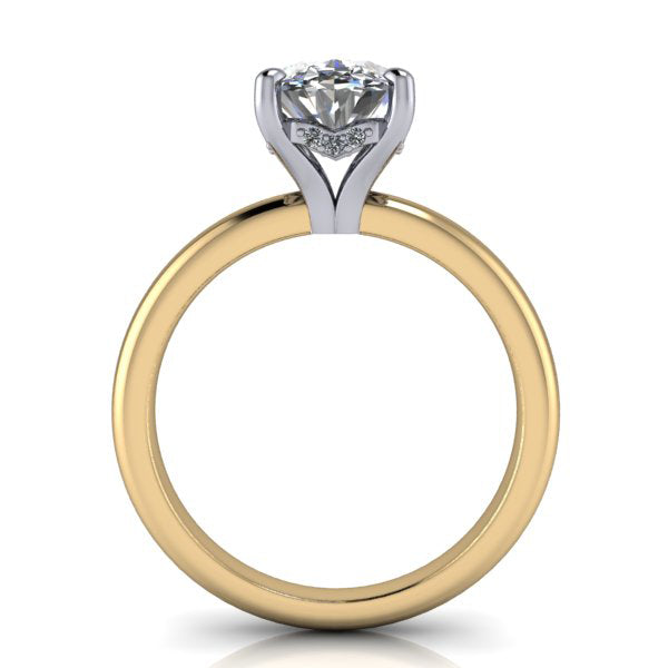 Oval Hidden Halo Engagement Ring – Yellow Gold
