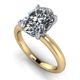 Oval Hidden Halo Engagement Ring – Yellow Gold