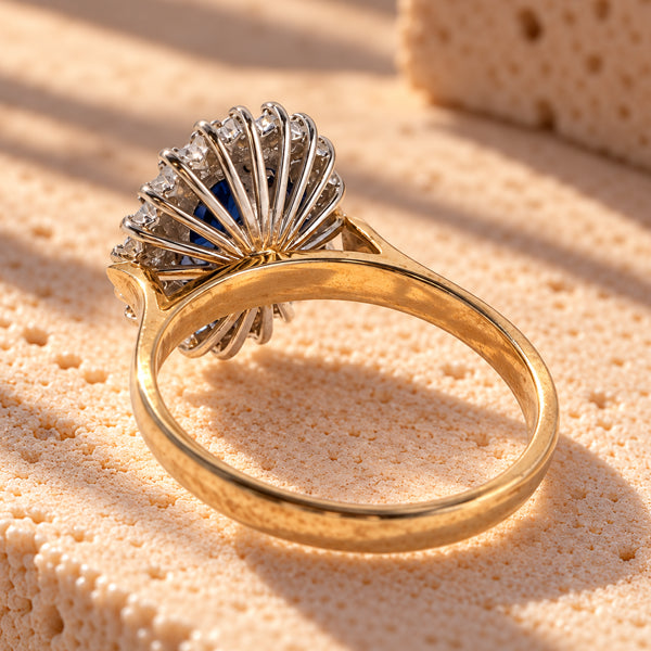 Papillon – Vintage 9ct Gold Sapphire & Diamond Cluster Ring