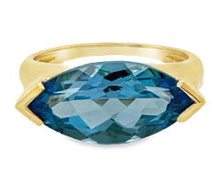 9ct Yellow Gold Swiss Blue Topaz Ring BT=2.54ct