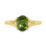 10ct Yellow Gold Oval Peridot (8x6mm) Infinity Ring