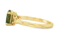 10ct Yellow Gold Oval Peridot (8x6mm) Infinity Ring