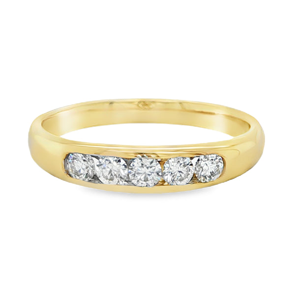 9ct Yellow Gold Channel Set Diamond Ring
