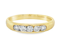9ct Yellow Gold Channel Set Diamond Ring