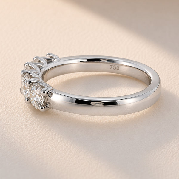 18ct White Gold Five Stone Lab-Grown Diamond Ring – 1.25ct