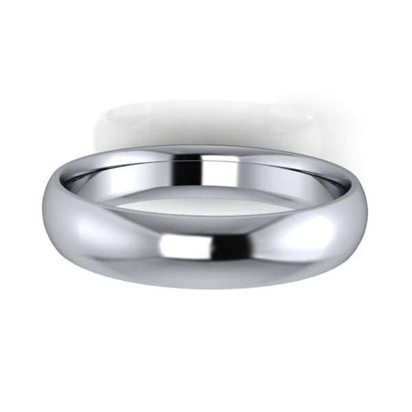 Deluxe Weight 9ct White Gold Ladies 4mm Polished Wedding Band