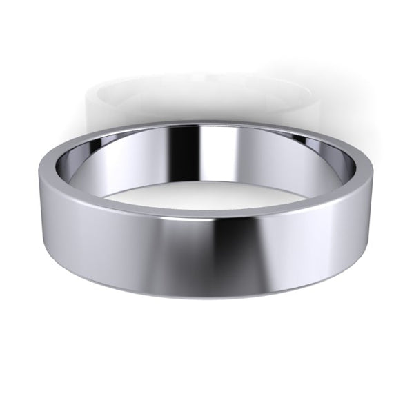 Fine Range - 9ct White Gold Gents 5mm Polished Wedding Band