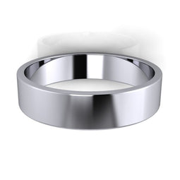 Fine Range - 9ct White Gold Gents 5mm Polished Wedding Band