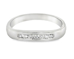 18Ct White Gold Diamond Channel Set Curved Eternity Ring