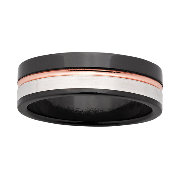 ZirconiumStg Silver/9ct Rose Gold Ring