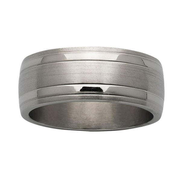 Titanium Wedder Patterned Band