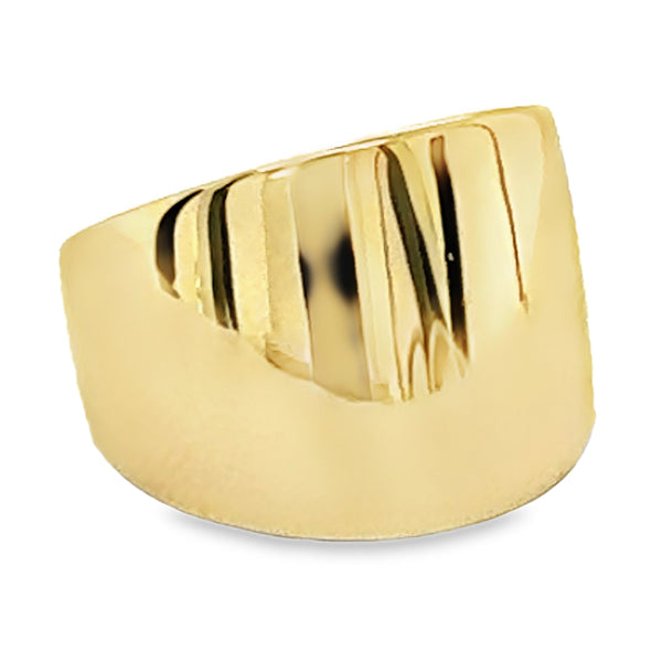 9ct Yellow Gold Tapered Dome Ring 15mm