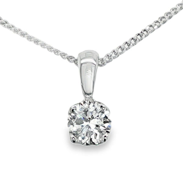 9ct White Gold 0.50ct Lab Grown Diamond Pendant