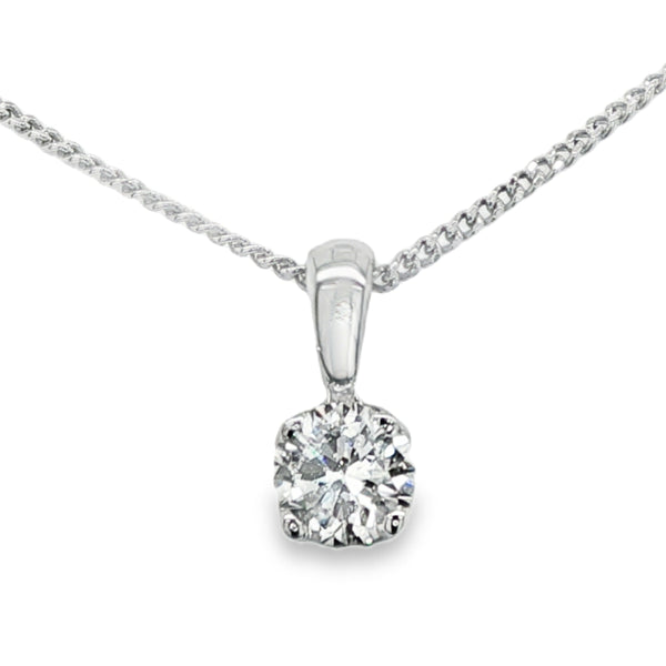 9ct White Gold 0.38ct Lab Grown Diamond Pendant
