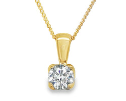 9ct Yellow Gold Lab Grown Diamond Solitaire Pendant 0.43ct