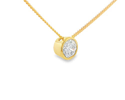 CLARETTE - 9ct Yellow Gold Diamond Pendant Rubover Set 0.57ct on Chain