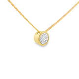 CLARETTE - 9ct Yellow Gold Diamond Pendant Rubover Set 0.57ct on Chain